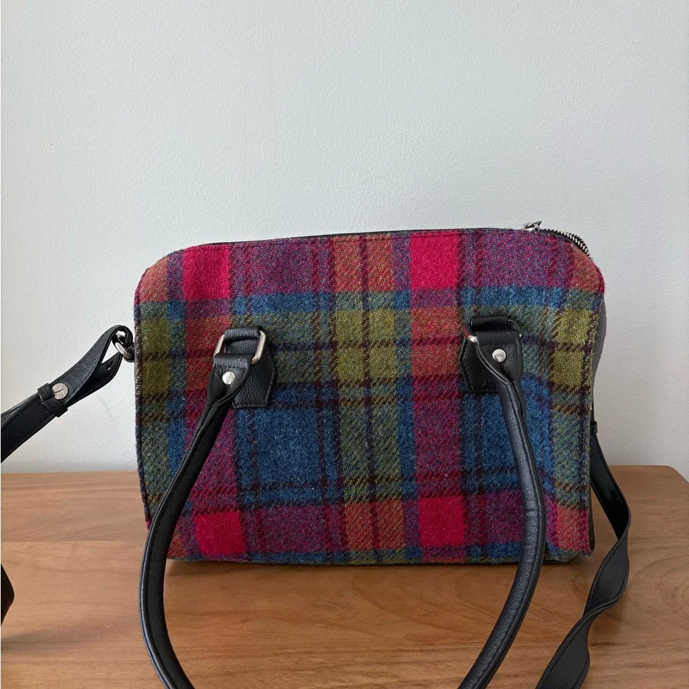 Maccessori Harris Tweed Wool Tartan Plaid Satchel Bag  Purse